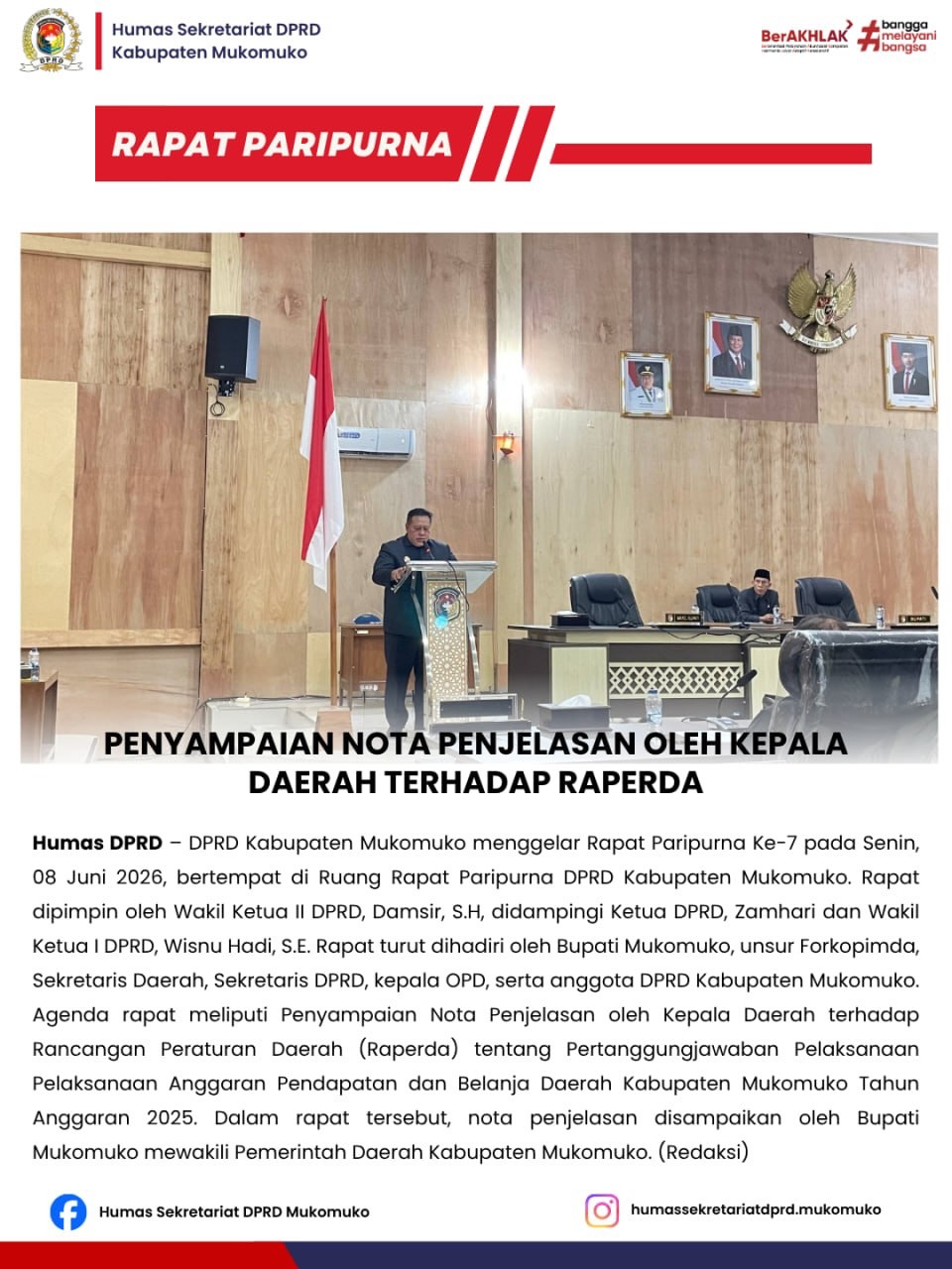 RAPAT PARIPURNA KE-7 MASA SIDANG II TAHUN 2026
